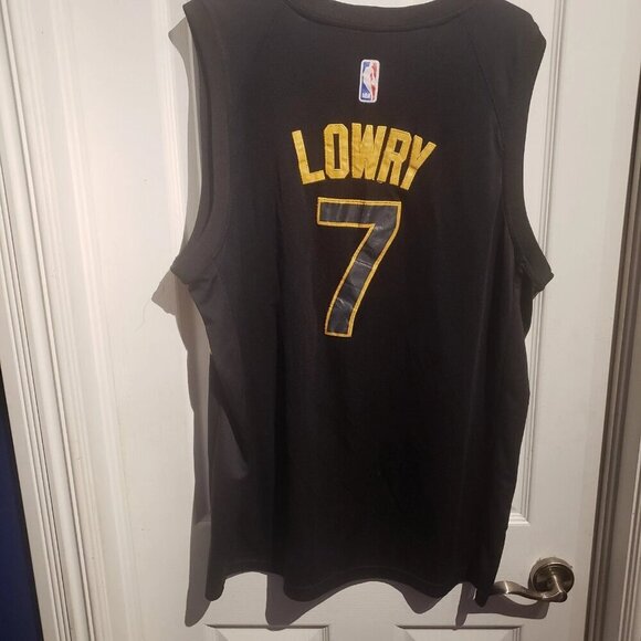 Nike Swingman Toronto Raptors Kyle Lowry #7 Jersey Size 54 North Black/Gold - Picture 2 of 6